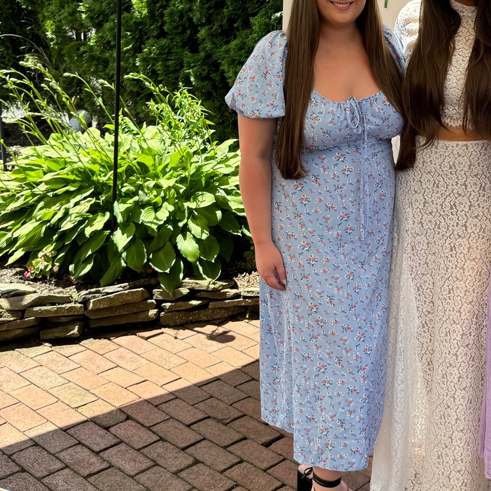 Blue floral dress